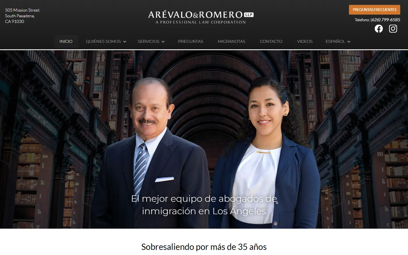 Arévalo & Romero, LLP website