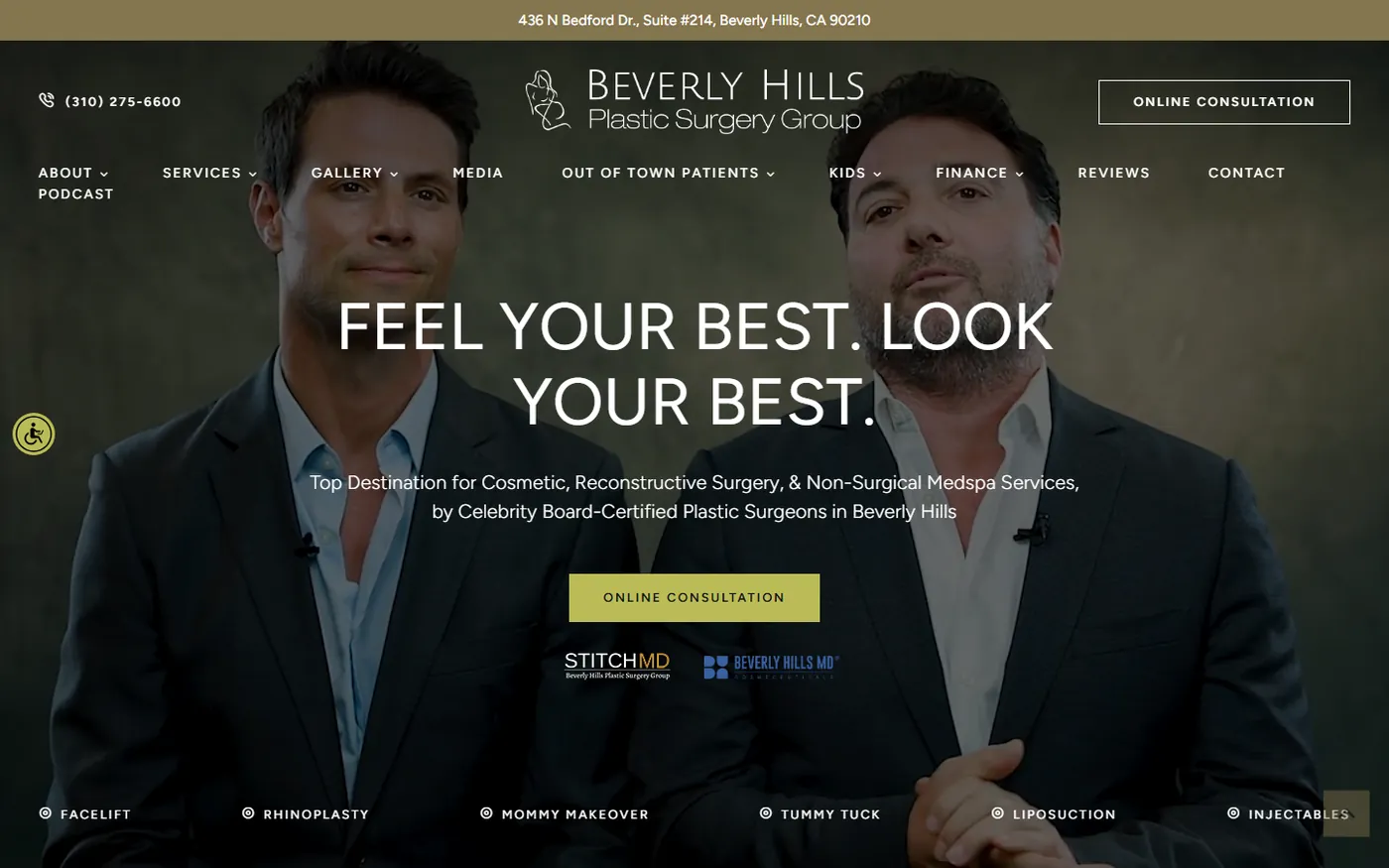 Beverly Hills Plastic Surgery Group website