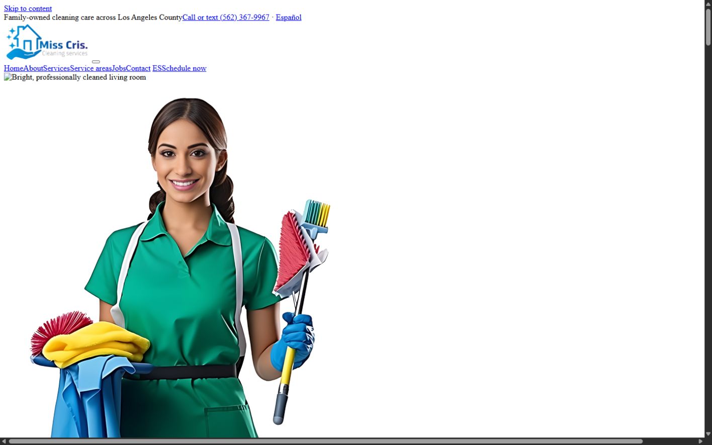Miss Cris Cleaning website