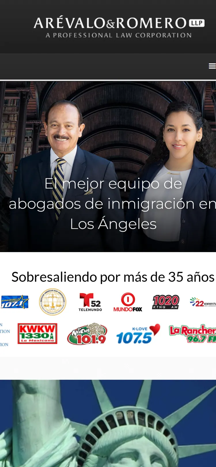 Arévalo & Romero, LLP website