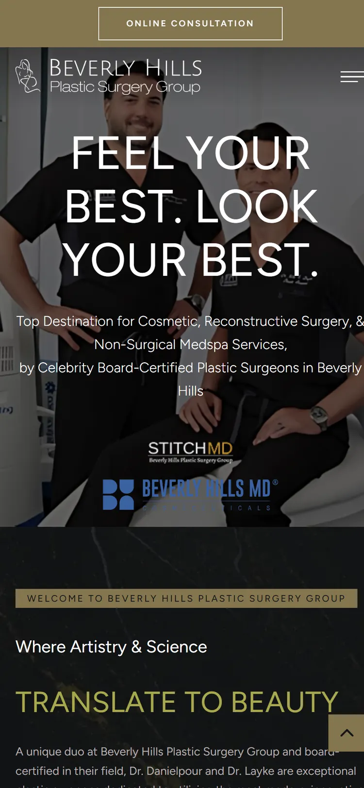 Beverly Hills Plastic Surgery Group website